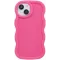 Coque arrière en silicone Phonesta Wavy pour Apple iPhone 15 - Hot Pink