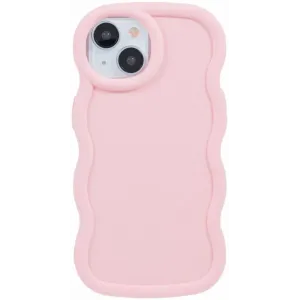 Coque arrière en silicone Phonesta Wavy pour Apple iPhone 15 - Rose