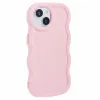 Coque arrière en silicone Phonesta Wavy pour Apple iPhone 15 - Rose 3