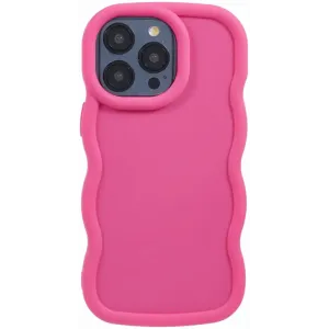 Coque arrière en silicone Phonesta Wavy pour Apple iPhone 15 Pro - Hot Pink