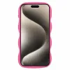 Coque arrière en silicone Phonesta Wavy pour Apple iPhone 15 Pro - Hot Pink 2