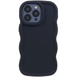 Coque arrière en silicone Phonesta Wavy pour Apple iPhone 15 Pro - Noir