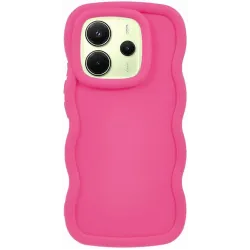 Coque arrière en silicone Phonesta Wavy pour Xiaomi Redmi Note 14 4G - Hot Pink