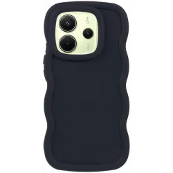 Coque arrière en silicone Phonesta Wavy pour Xiaomi Redmi Note 14 4G - Noir