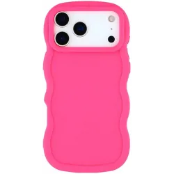 Coque arrière en silicone Phonesta Wavy pour Apple iPhone 17 Pro - Hot Pink