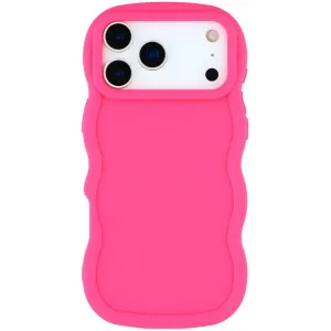 Coque arrière en silicone Phonesta Wavy pour Apple iPhone 17 Pro - Hot Pink