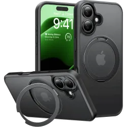 Coque arrière Torras Ostand Pro avec MagSafe pour Apple iPhone 16 Plus - Noir