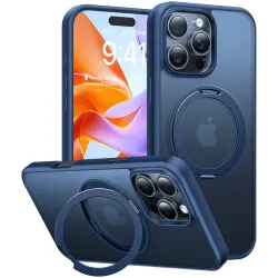 Coque arrière Torras Ostand Pro avec MagSafe pour Apple iPhone 16 Pro Max - Bleu foncé