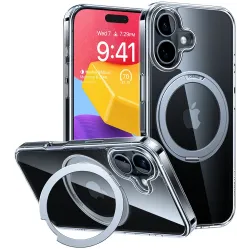 Coque arrière Torras Ostand Pro avec MagSafe pour Apple iPhone 16 - Transparent
