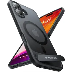Coque arrière Torras Pstand avec MagSafe pour Apple iPhone 16 - Noir