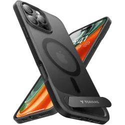 Coque arrière Torras Pstand avec MagSafe pour Apple iPhone 16 Pro - Noir