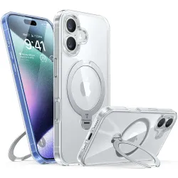 Coque arrière Torras Ostand Spin avec MagSafe pour Apple iPhone 16 Plus - Transparent