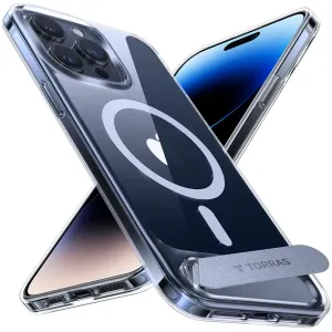 Coque arrière Torras Pstand avec MagSafe pour Apple iPhone 15 Pro Max - Transparent