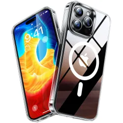Coque arrière Torras Diamond avec MagSafe pour Apple iPhone 15 Pro - Transparent