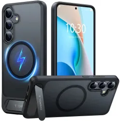 Coque arrière Torras Pstand avec MagSafe pour Samsung Galaxy S25 Plus - Noir