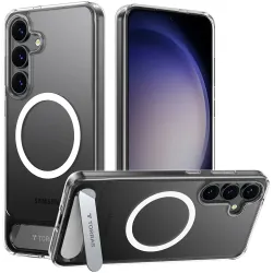Coque arrière Torras Pstand avec MagSafe pour Samsung Galaxy S25 Plus - Transparent