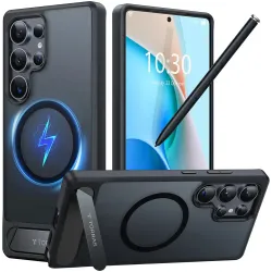 Coque arrière Torras Pstand avec MagSafe pour Samsung Galaxy S25 Ultra - Noir