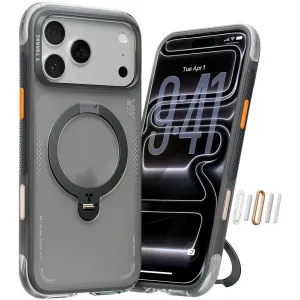 Coque arrière Torras Ostand Spin Air avec MagSafe pour Apple iPhone 17 Pro Max - Shadow Noir