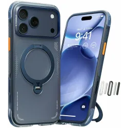 Coque arrière Torras Ostand Spin Air avec MagSafe pour Apple iPhone 17 Pro Max - Bleu foncé